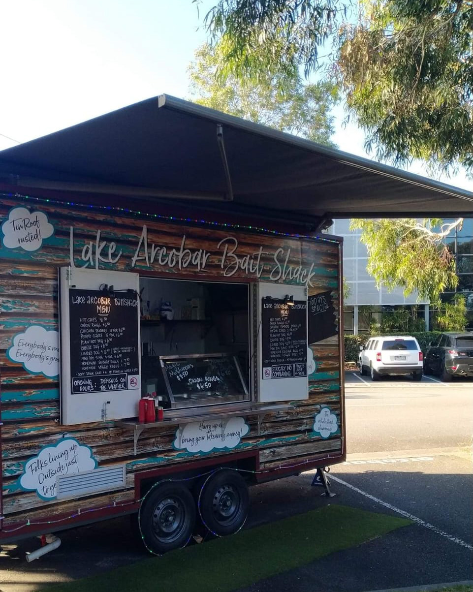 Commercial canvas awning on a food truck