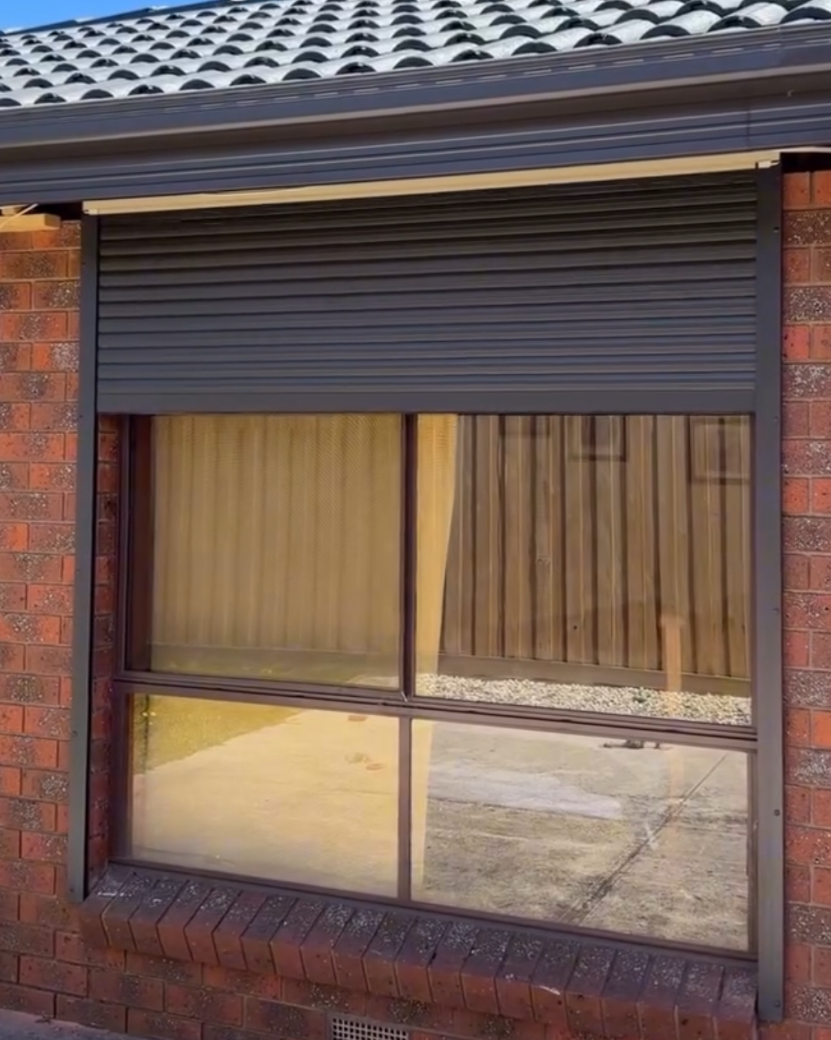 Shutter installation in progress